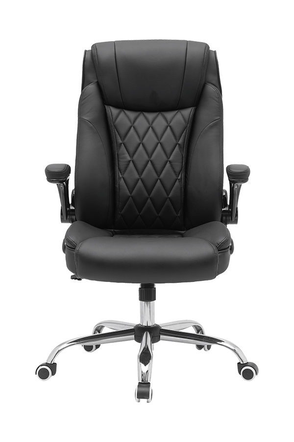 Adjustable Painted Armrest Chrome Base PU/PVC Office Chair