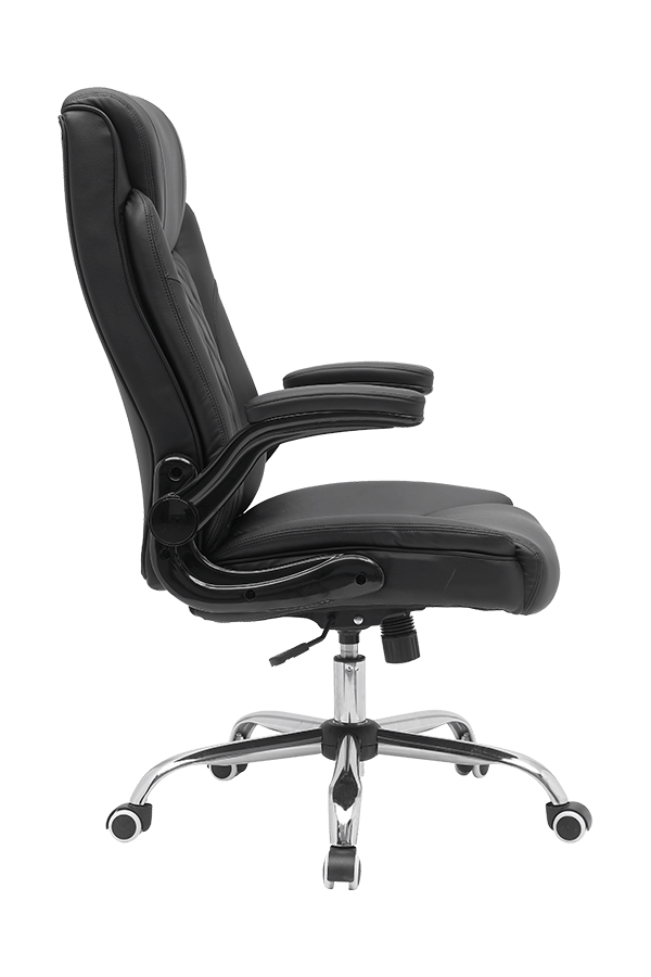 Adjustable Painted Armrest Chrome Base PU/PVC Office Chair