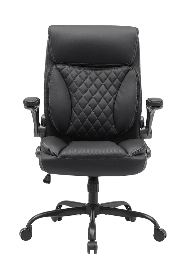 Adjustable Armrest Wood Frame PU Office Chair