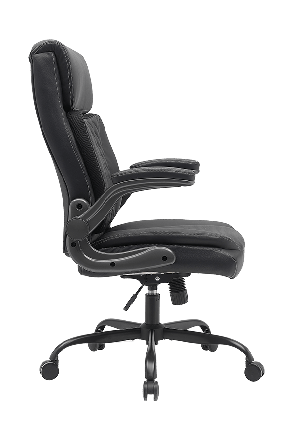 Adjustable Armrest Wood Frame PU Office Chair