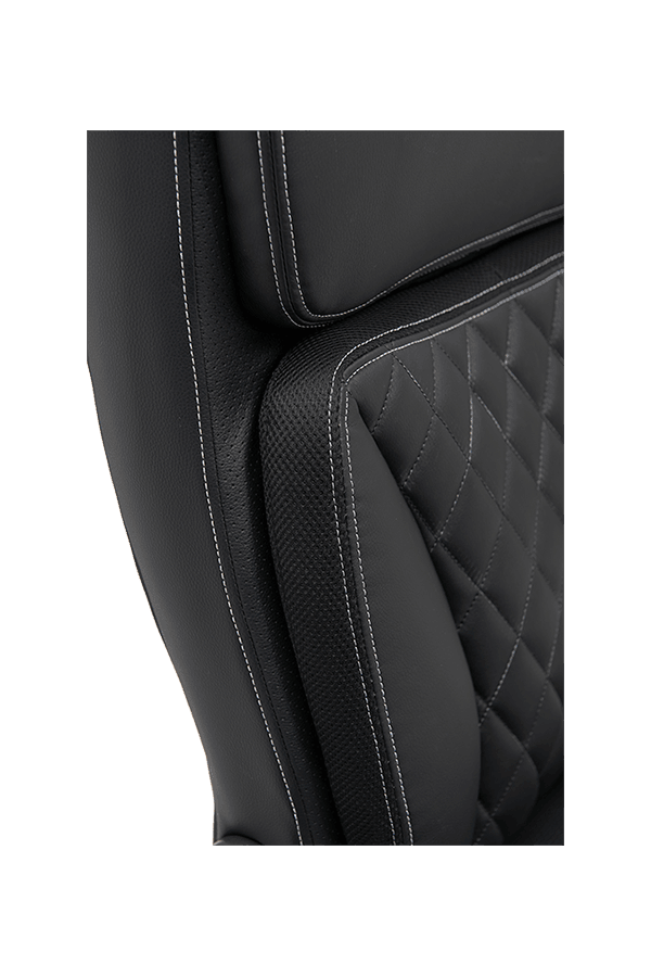 Adjustable Armrest Wood Frame PU Office Chair