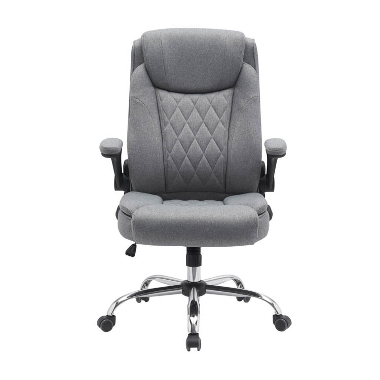Adjustable Armrest Chrome Base Fabric