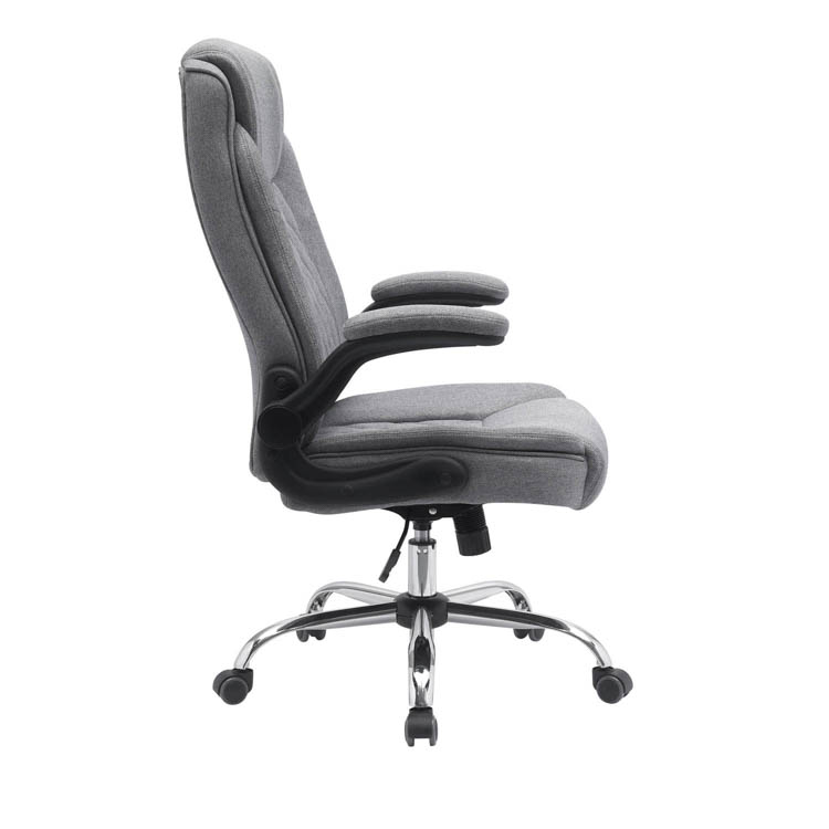 Adjustable Armrest Chrome Base Fabric