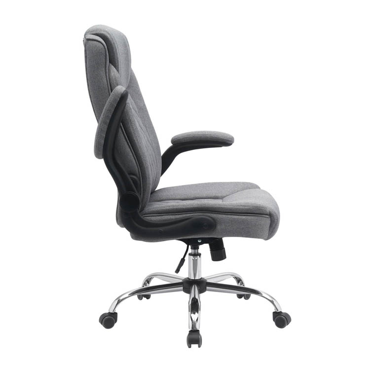 Adjustable Armrest Chrome Base Fabric