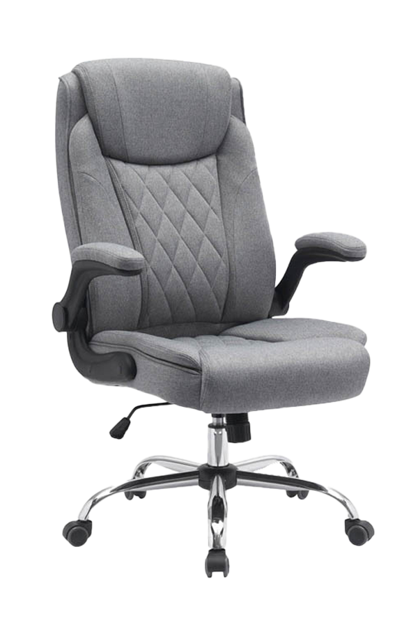 Adjustable Armrest Chrome Base Fabric